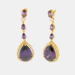 Orecchini in Argento 925 a goccia viola SIMEONE - gioiello BySimon