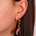 Orecchini in Argento 925 a goccia viola SIMEONE - gioiello BySimon
