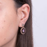 Orecchini in Argento 925 in stile antico con fiore e zirconi Collezione Novecento - BYSIMON gioielli