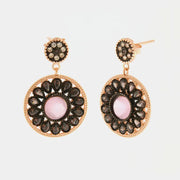 Orecchini in Argento 925 in stile antico con fiore e zirconi