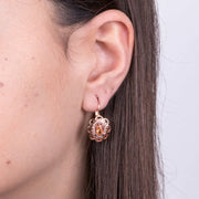 Orecchini in Argento 925 in stile antico con fiore