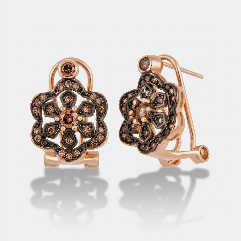 Orecchini in Argento 925 in stile antico con fiore Collezione Novecento - BYSIMON gioielli