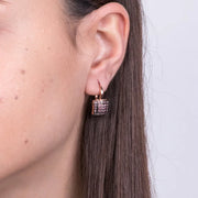 Orecchini in Argento 925 in stile antico a forma quadrata