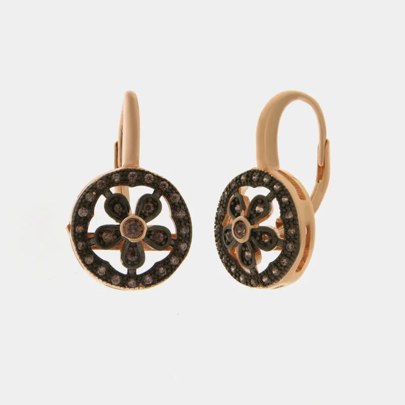Orecchini in Argento 925 in stile antico con fiore Collezione Novecento - BYSIMON gioielli