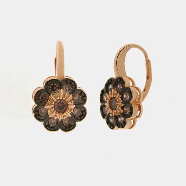 Chereda Orecchini A Perno In Argento 925 Asimmetrici Ape E Fiore - Gioielli Moda Donna, Ipoallergenici, Senza Nichel, Regalo Romantico