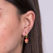 Orecchini in Argento 925 con campanella arancio
