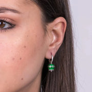 Orecchini in Argento 925 con campanella verde