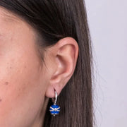 Orecchini in Argento 925 con campanella blu