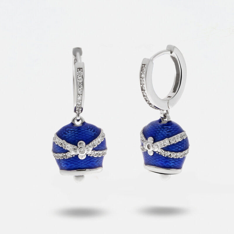 Orecchini in Argento 925 con campanella blu