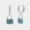 Orecchini in Argento 925 con borsetta azzurra