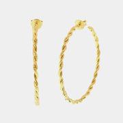 Orecchini in Argento 925 cerchio intrecciato placcati oro