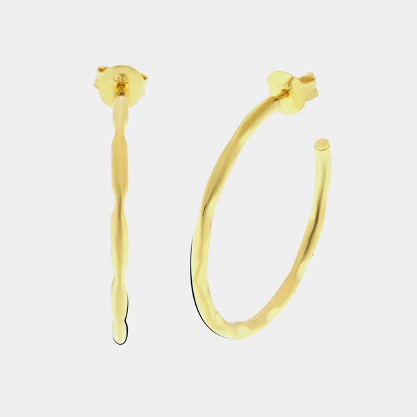 Orecchini in Argento 925 cerchio liscio placcati oro - BYSIMON gioielli
