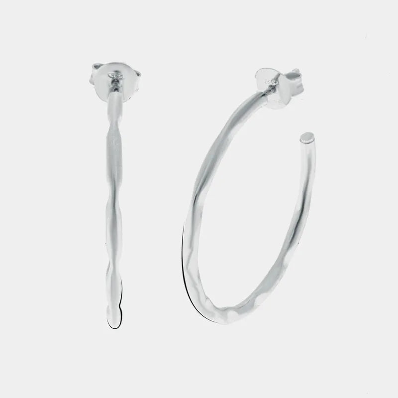 Orecchini in Argento 925 cerchio liscio placcati rodio - BYSIMON gioielli