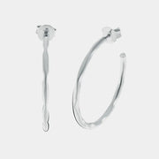 Orecchini in Argento 925 cerchio liscio placcati rodio