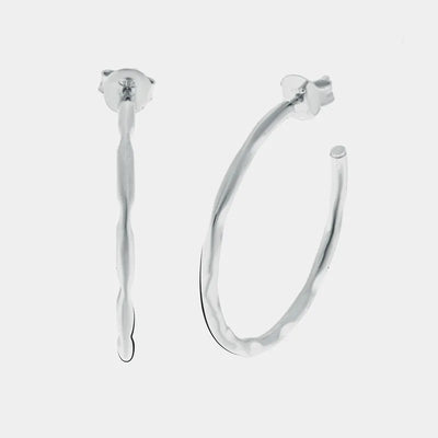 Orecchini in Argento 925 cerchio liscio placcati rodio - BYSIMON gioielli