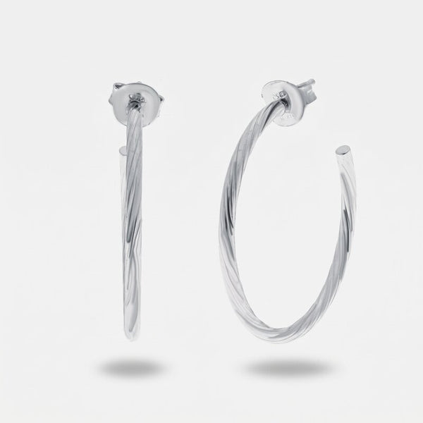 Orecchini in Argento 925 cerchio placcati rodio - BYSIMON gioielli