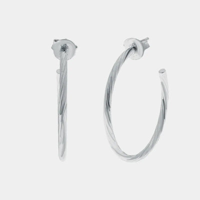 Orecchini in Argento 925 cerchio placcati rodio - BYSIMON gioielli