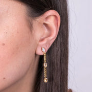 Orecchini in Argento 925 a catena con cristalli ovali