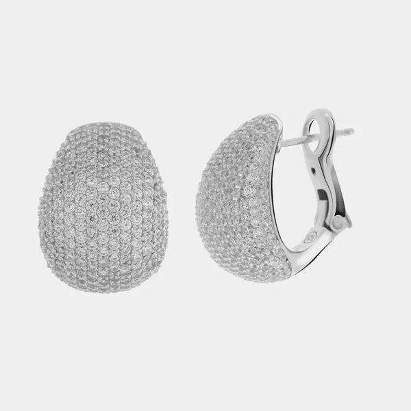 Orecchini in Argento 925 ovali con zirconi Collezione Amsterdam - BYSIMON gioielli