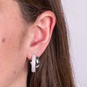 Orecchini in Argento 925 ovali con zirconi