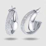 Orecchini in Argento 925 ovali con zirconi Collezione Amsterdam - BYSIMON gioielli