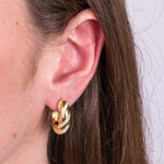 Orecchini in Argento 925 cerchio gold con zirconi Collezione Amsterdam - BYSIMON gioielli