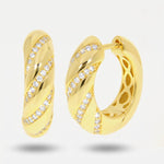 Orecchini in Argento 925 cerchio gold con zirconi Collezione Amsterdam - BYSIMON gioielli