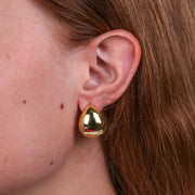 Orecchini in Argento 925 ovale bombato liscio gold