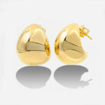 Orecchini in Argento 925 ovale bombato liscio gold Collezione Amsterdam - BYSIMON gioielli