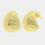 Orecchini in Argento 925 ovale bombato liscio gold Collezione Amsterdam - BYSIMON gioielli