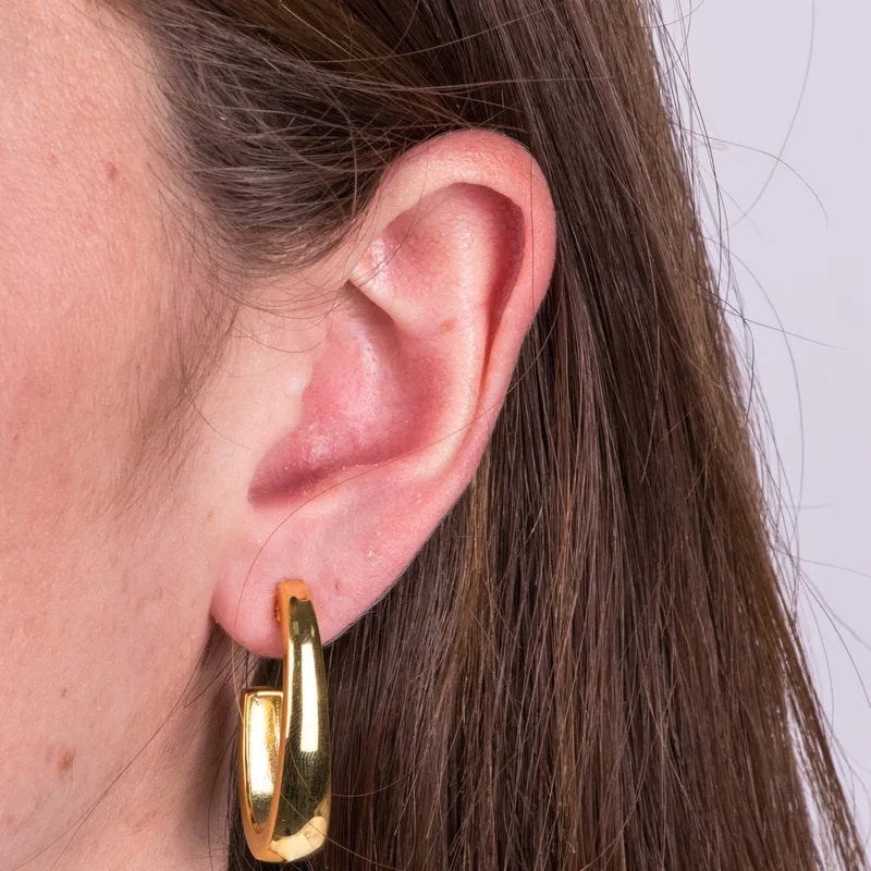 Orecchini in Argento 925 ovali gold Collezione Amsterdam - BYSIMON gioielli
