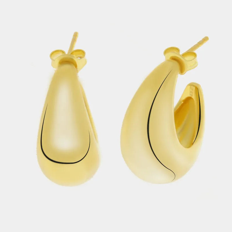 Orecchini in Argento 925 ovali bombati gold Collezione Amsterdam - BYSIMON gioielli