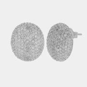 Orecchini in Argento 925 cerchio bombato con zirconi