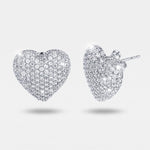 Orecchini in Argento 925 cuore bombato con zirconi Collezione Amsterdam - BYSIMON gioielli
