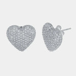 Orecchini in Argento 925 cuore bombato con zirconi Collezione Amsterdam - BYSIMON gioielli