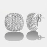 Orecchini in Argento 925 quadrato bombato con zirconi Collezione Amsterdam - BYSIMON gioielli