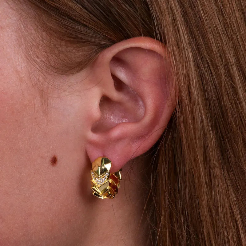 Orecchini in Argento 925 cerchio gold Collezione Amsterdam - BYSIMON gioielli