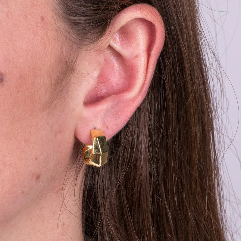 Orecchini in Argento 925 ovali bombati gold Collezione Amsterdam - BYSIMON gioielli