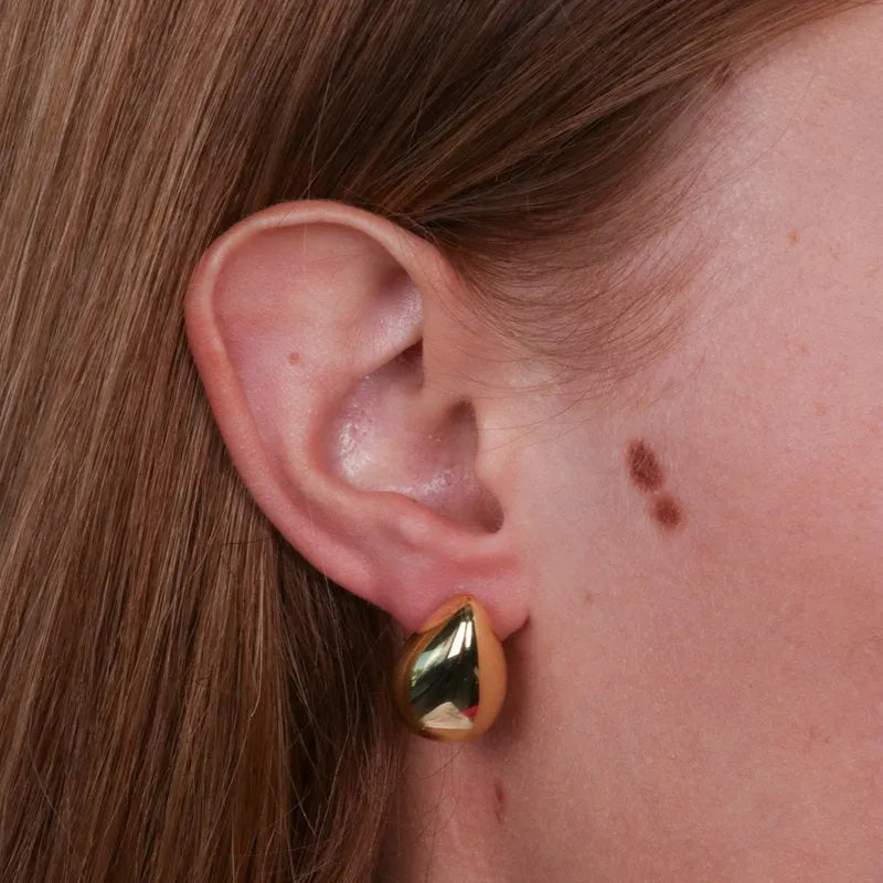 Orecchini in Argento 925 ovali lisci gold Collezione Amsterdam - BYSIMON gioielli