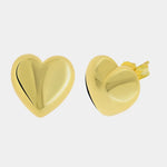 Orecchini in Argento 925 cuore bombato gold a lobo Collezione Amsterdam - BYSIMON gioielli