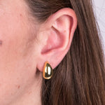 Orecchini in Argento 925 ovale bombato a lobo gold Collezione Amsterdam - BYSIMON gioielli