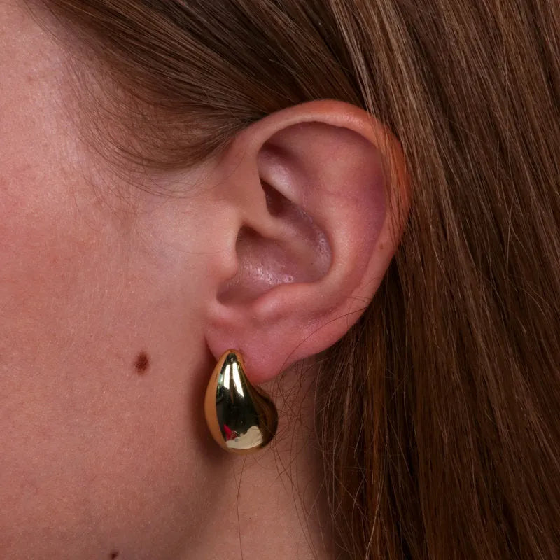 Orecchini in Argento 925 ovali bombati gold Collezione Amsterdam - BYSIMON gioielli
