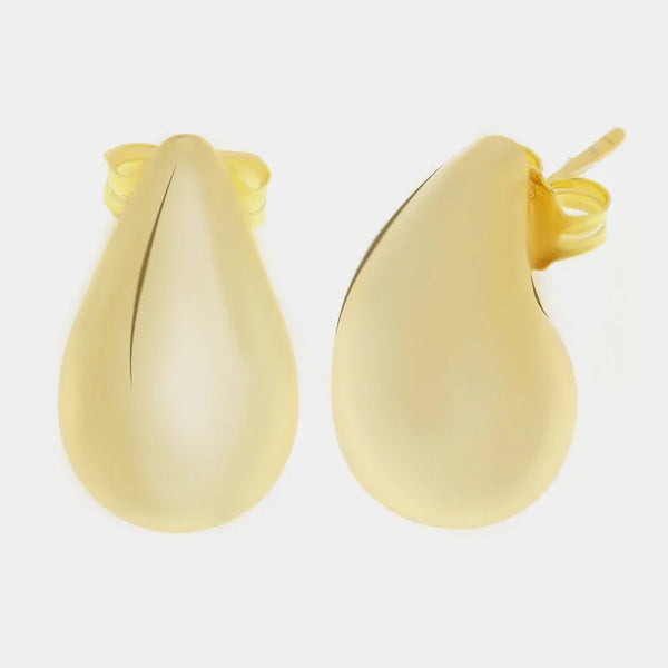 Orecchini in Argento 925 ovali bombati gold Collezione Amsterdam - BYSIMON gioielli