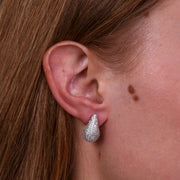 Orecchini in Argento 925 ovali bombati con zirconi