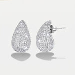 Orecchini in Argento 925 ovali bombati con zirconi Collezione Amsterdam - BYSIMON gioielli