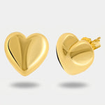 Orecchini in Argento 925 cuore bombato gold a lobo Collezione Amsterdam - BYSIMON gioielli