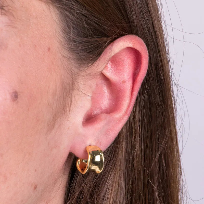 Orecchini in Argento 925 semicerchio gold Collezione Amsterdam - BYSIMON gioielli