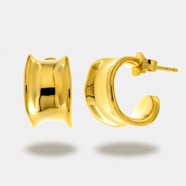 Orecchini in Argento 925 semicerchio gold Collezione Amsterdam - BYSIMON gioielli