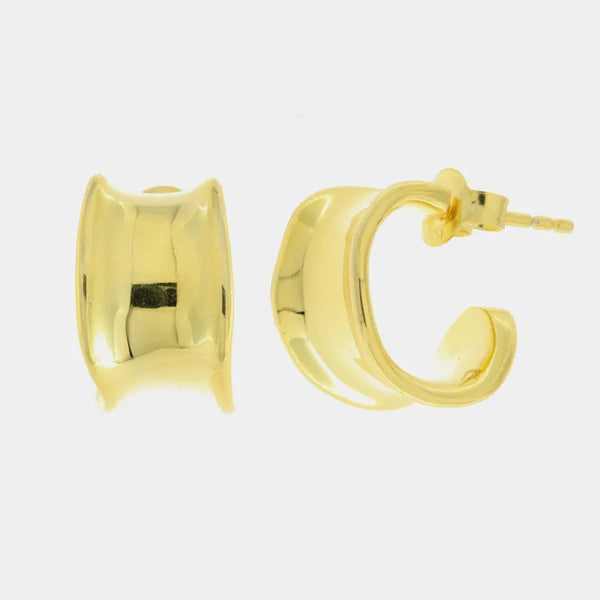 Orecchini in Argento 925 semicerchio gold Collezione Amsterdam - BYSIMON gioielli