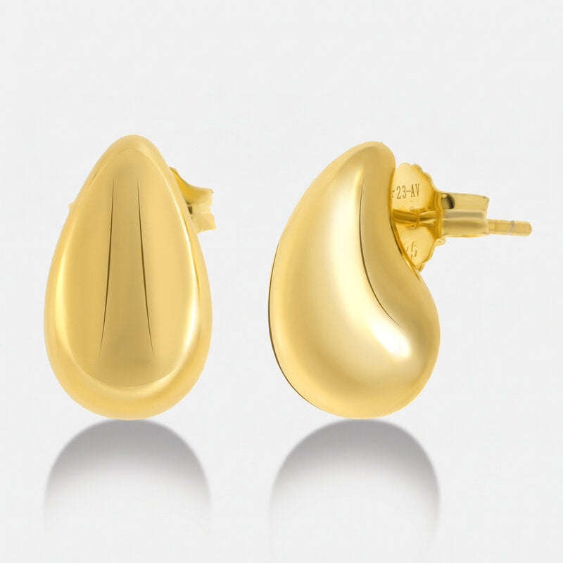 Orecchini in Argento 925 ovali bombati gold - BYSIMON gioielli